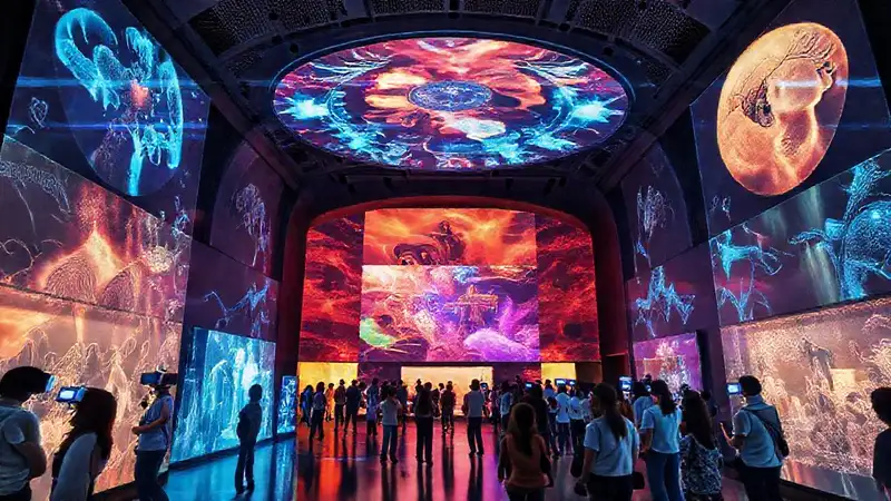 A futuristic museum offered immersive, vibrant VR