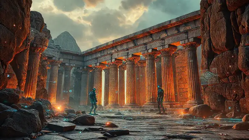 Robots preserve a glowing