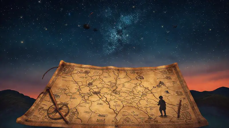 An ancient map guides celestial journeys